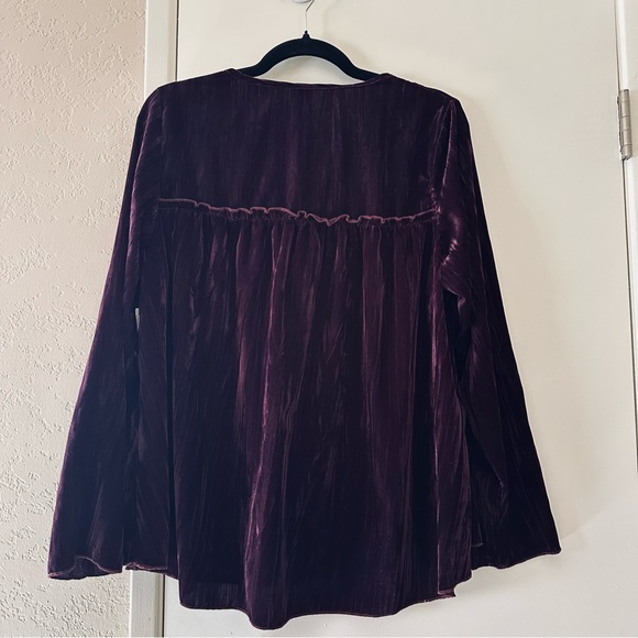 Lapis Deep Purple Velvet Blouse Large - Picture 2 of 8